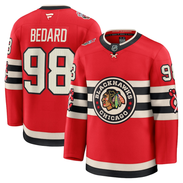 Chicago Blackhawks Connor Bedard #98 Pelipaita Fanatics 2025 NHL Winter Classic Premium Player