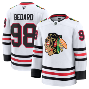 Chicago Blackhawks Connor Bedard #98 Vieras Pelipaita Fanatics Premium Valkoinen