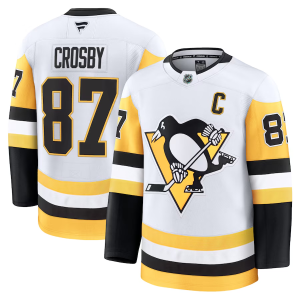 Pittsburgh Penguins Sidney Crosby #87 Vieras Pelipaita Fanatics Premium Valkoinen Keltainen