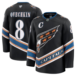 Washington Capitals Alexander Ovechkin #8 Pelipaita Fanatics Alternate 50th Anniversary Premium Musta